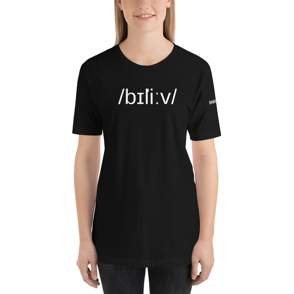 Phonetics BELIEVE - Short-Sleeve Women's Crew Neck T-Shirt