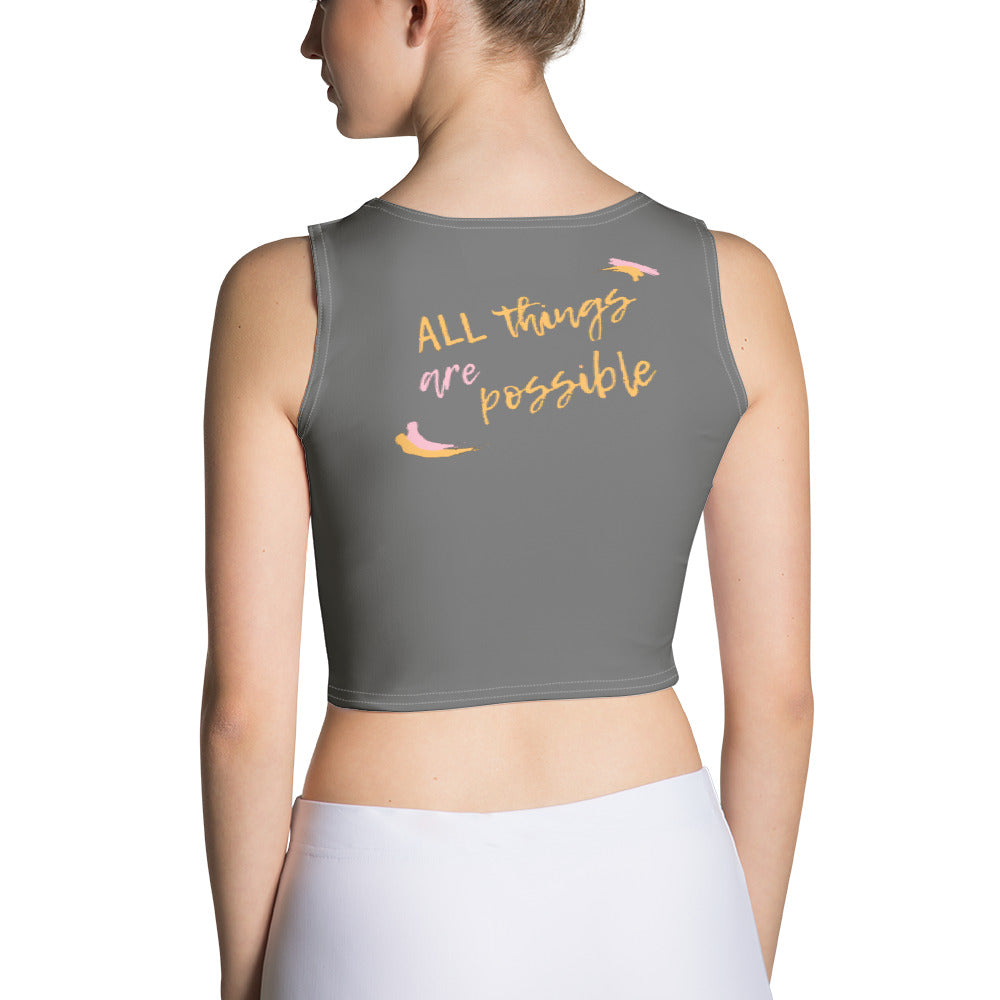 POSSIBLE, All things are possible  - Cut & Sew Crop Top (grey)