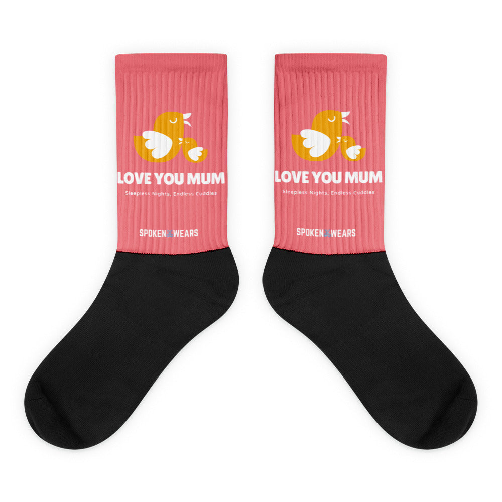 Love You Mum - Gift Socks in - Pink