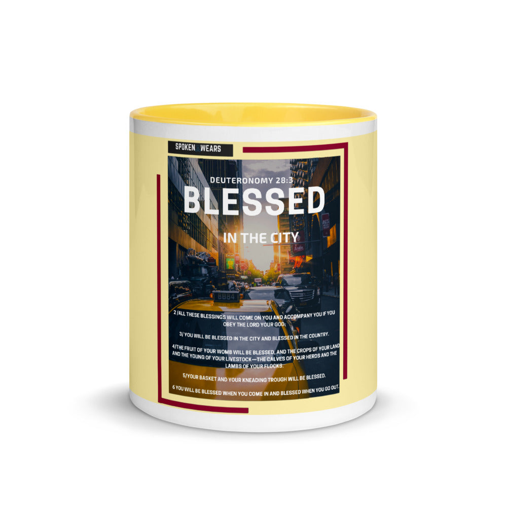 Gift Mug - Blessed in the City - with Color Inside