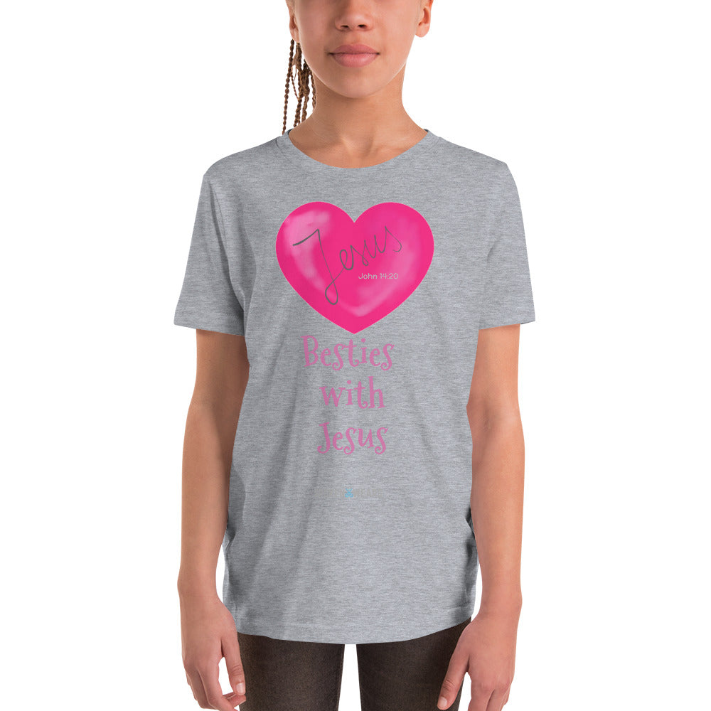 Heart Besties with Jesus - Youth Short Sleeve T-Shirt