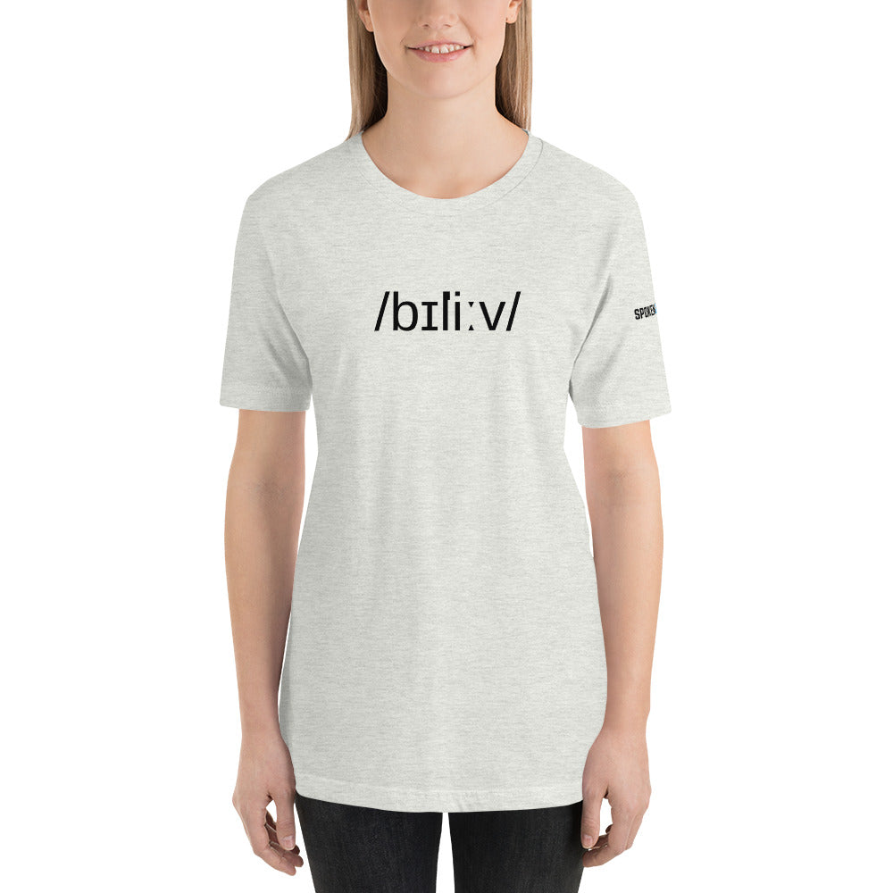 Phonetics BELIEVE - Short-Sleeve Women's Crew Neck T-Shirt