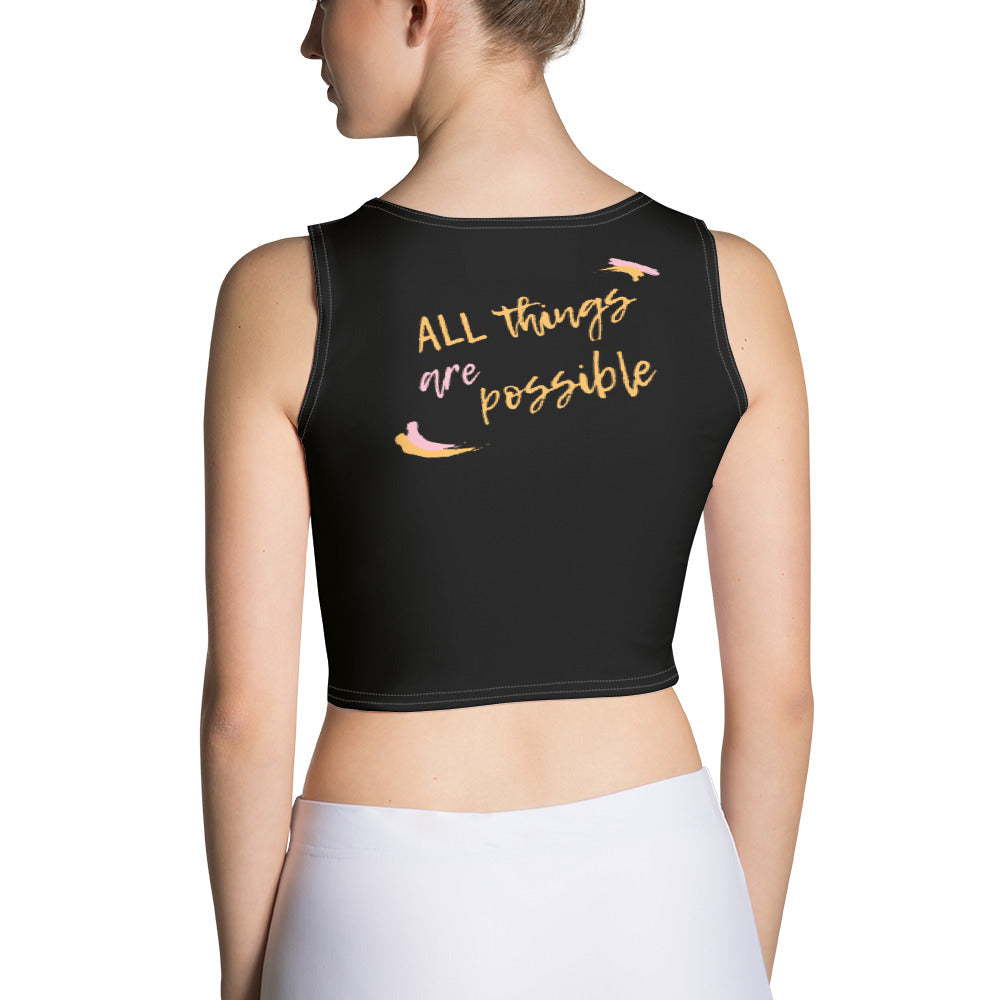 POSSIBLE, All things are possible  - Cut & Sew Crop Top (black stich)