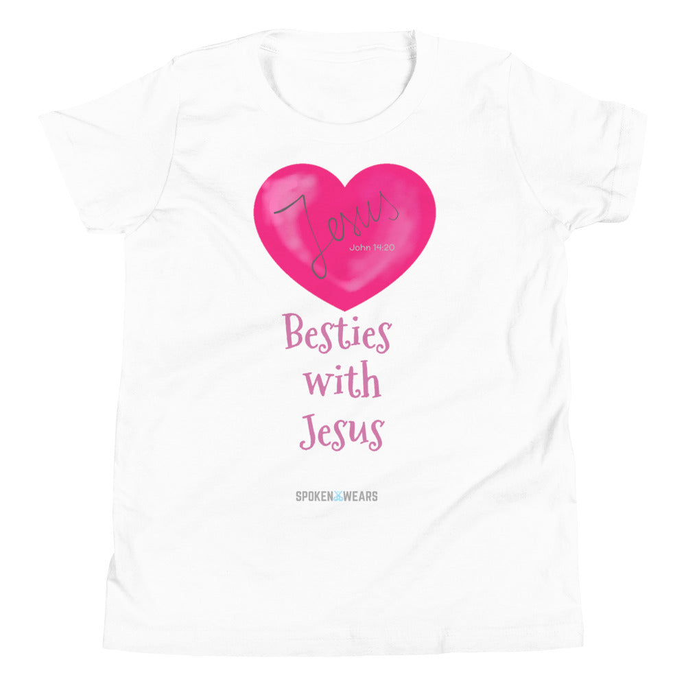 Heart Besties with Jesus - Youth Short Sleeve T-Shirt