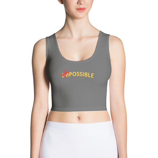 POSSIBLE, All things are possible  - Cut & Sew Crop Top (grey)