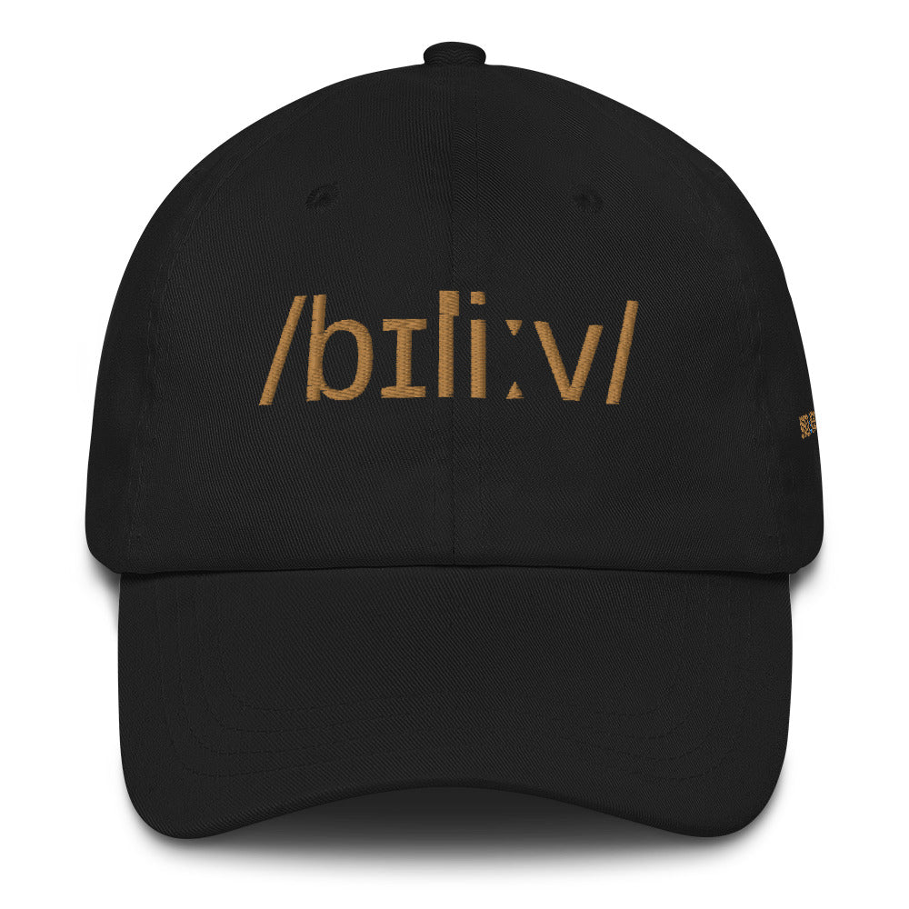 PHONETICS - BELIEVE - Hat in gold print