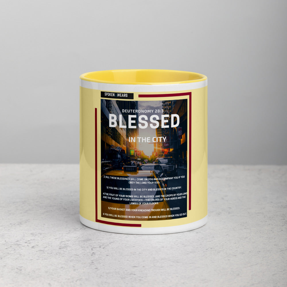 Gift Mug - Blessed in the City - with Color Inside