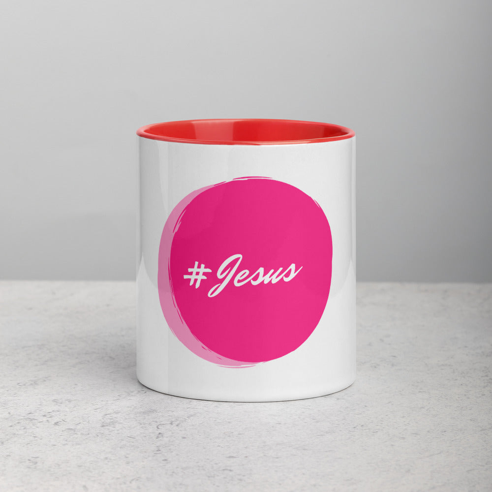 JESUS Mug with Color Inside (PINK)