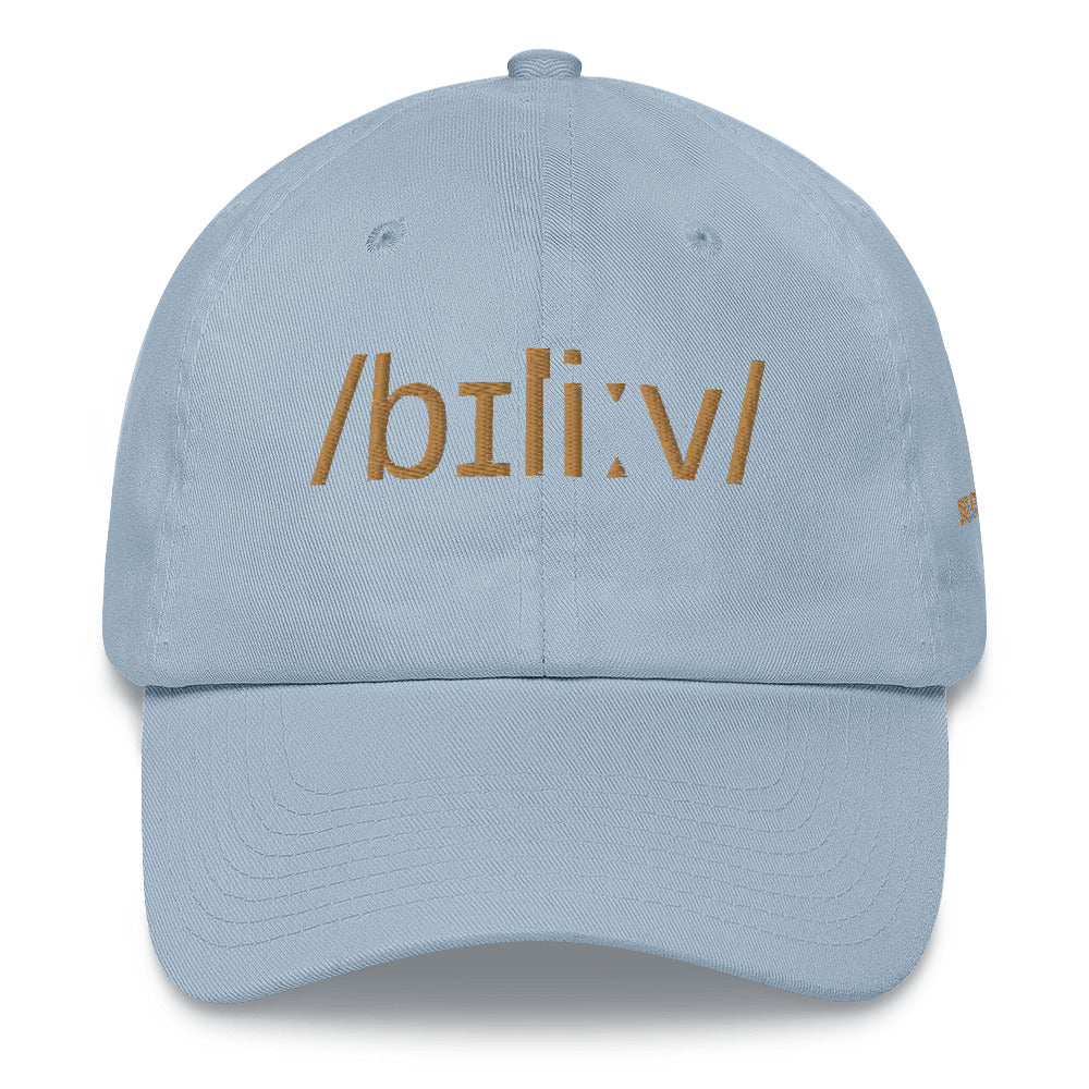 PHONETICS - BELIEVE - Hat in gold print