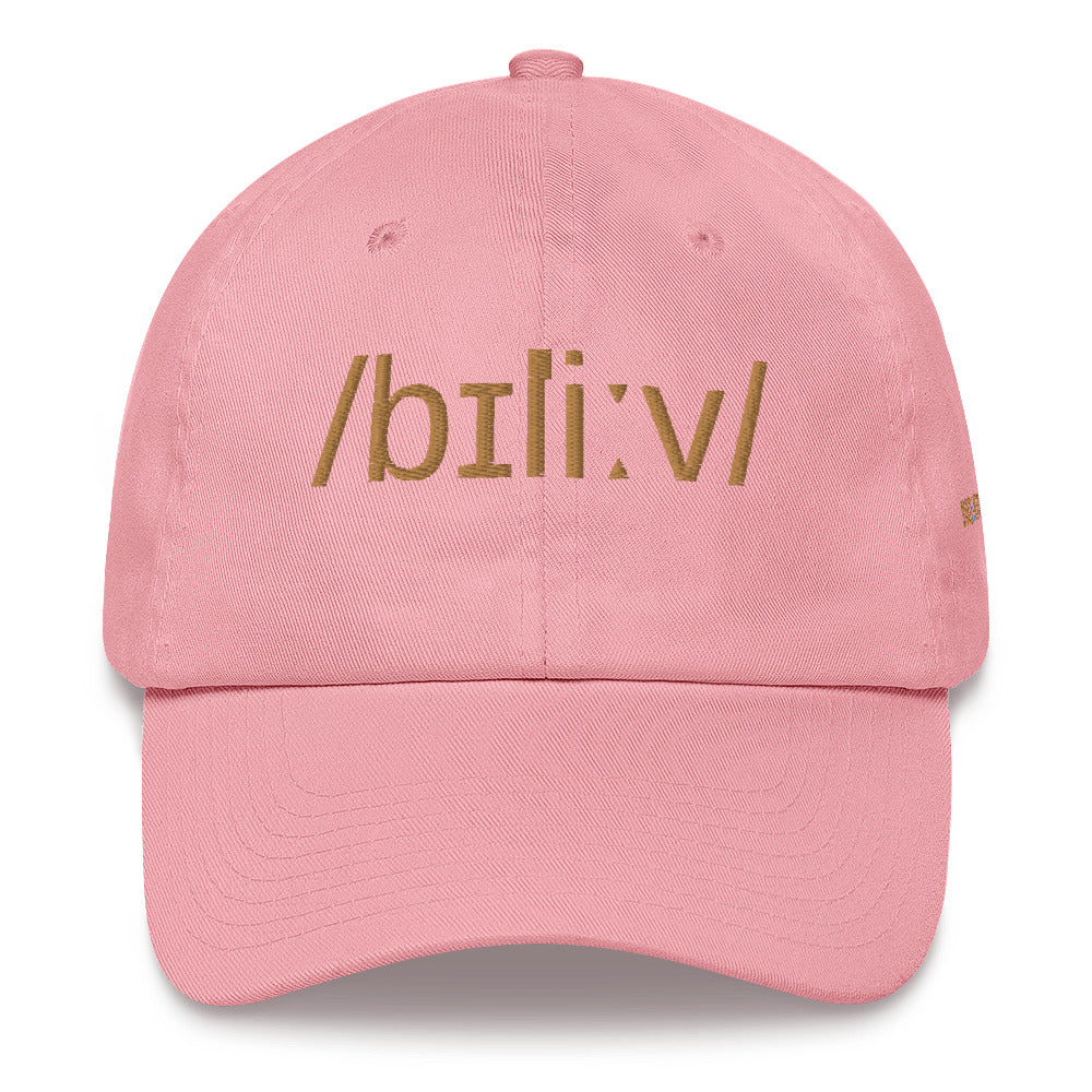 PHONETICS - BELIEVE - Hat in gold print