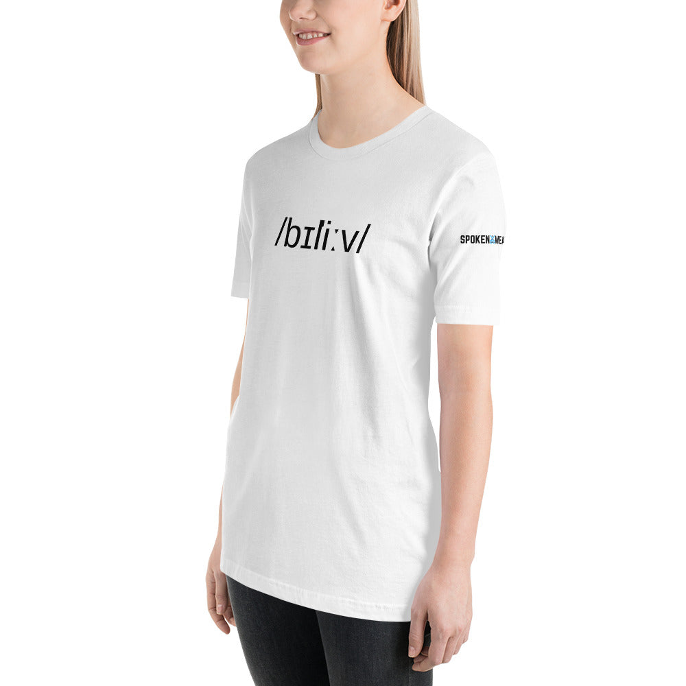 Phonetics BELIEVE - Short-Sleeve Women's Crew Neck T-Shirt