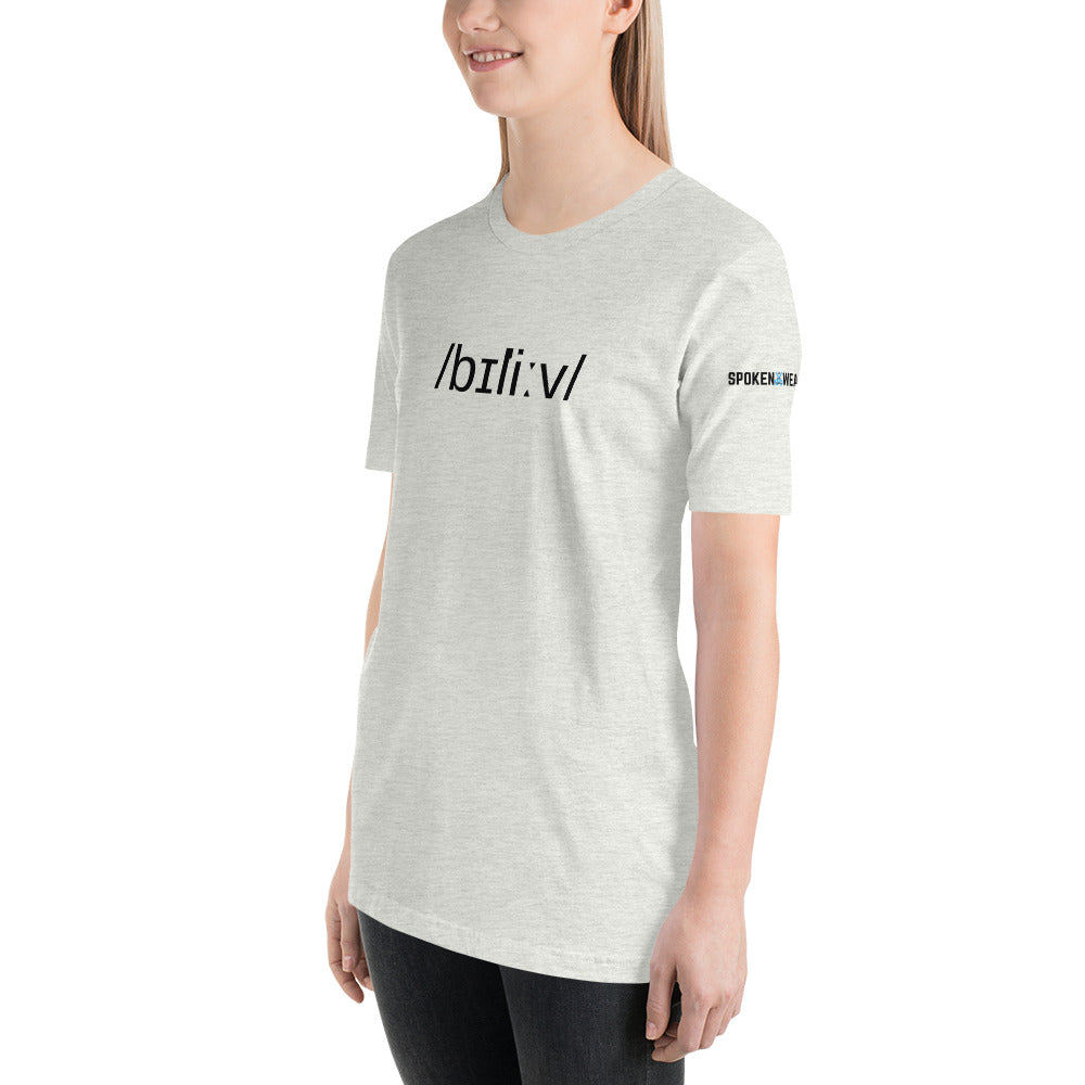 Phonetics BELIEVE - Short-Sleeve Women's Crew Neck T-Shirt