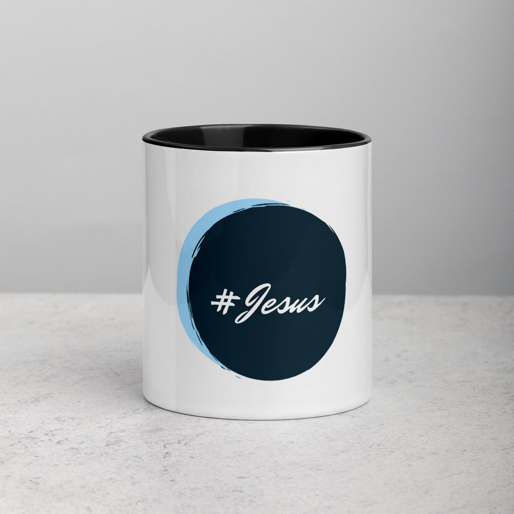 JESUS - Gift Mug with Color Inside - blue