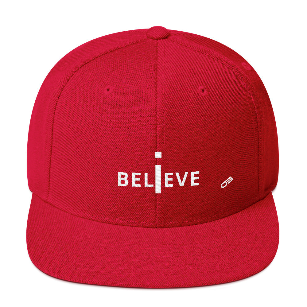 I Believe - Snapback Hat (white print)