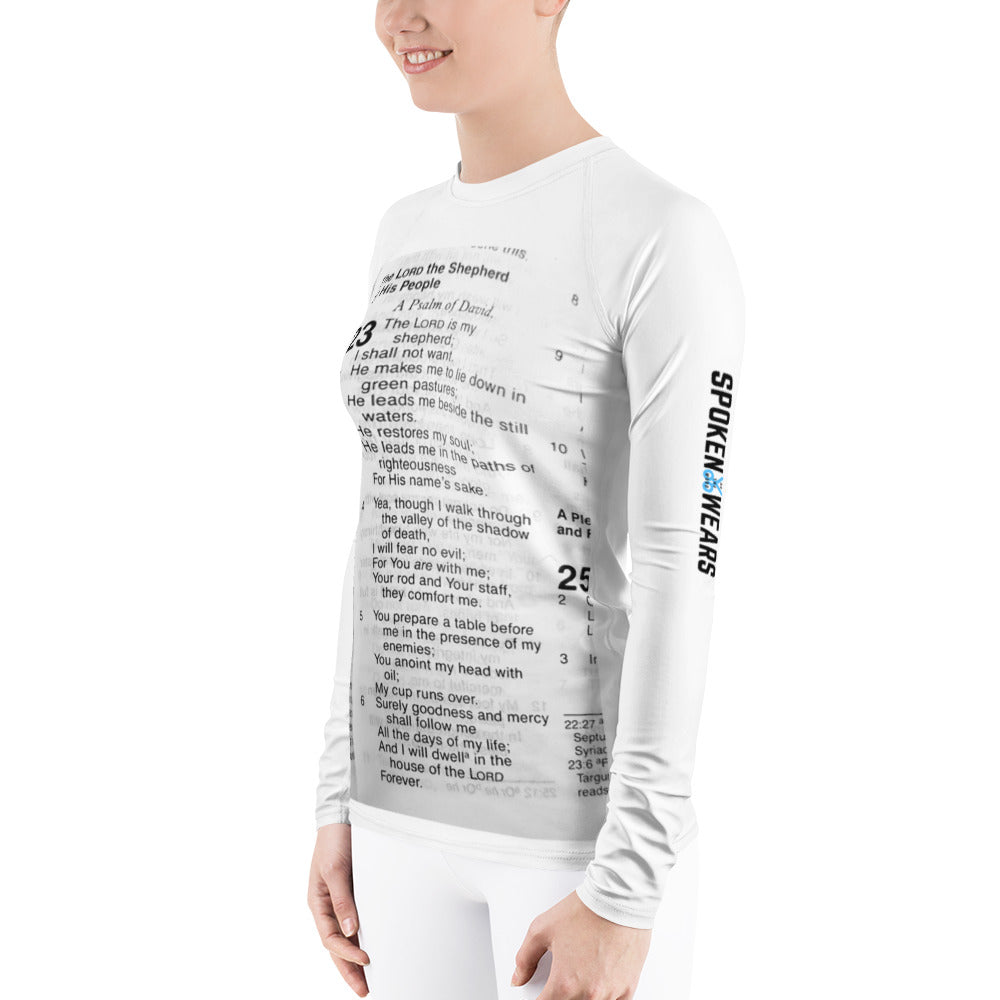 Open Bible Psalm 23 -  Women's Rash Guard