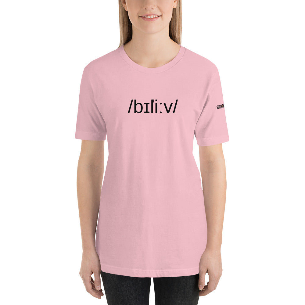 Phonetics BELIEVE - Short-Sleeve Women's Crew Neck T-Shirt