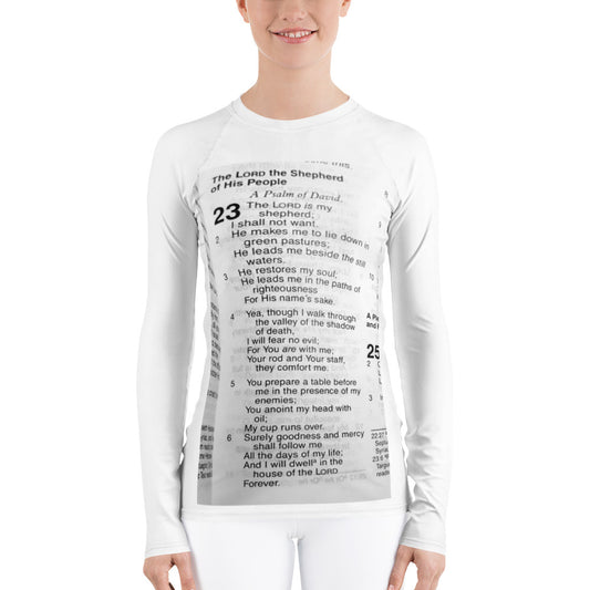 Open Bible Psalm 23 -  Women's Rash Guard