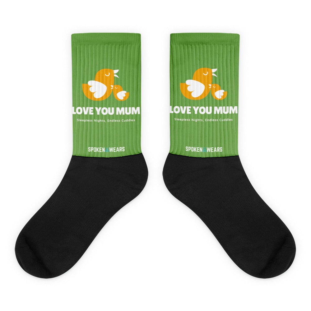 Love You Mum - Gift Socks in Green