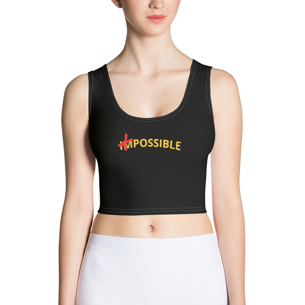 POSSIBLE, All things are possible  - Cut & Sew Crop Top (black stich)