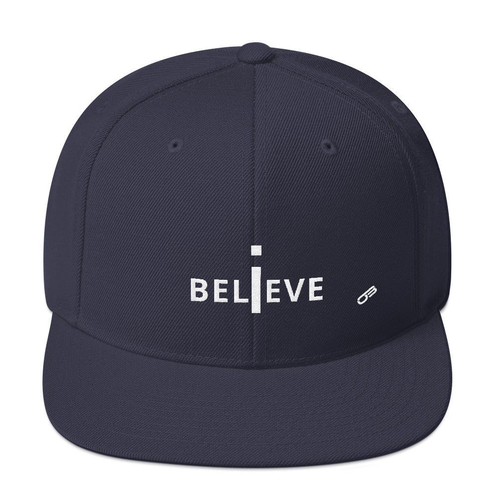 I Believe - Snapback Hat (white print)