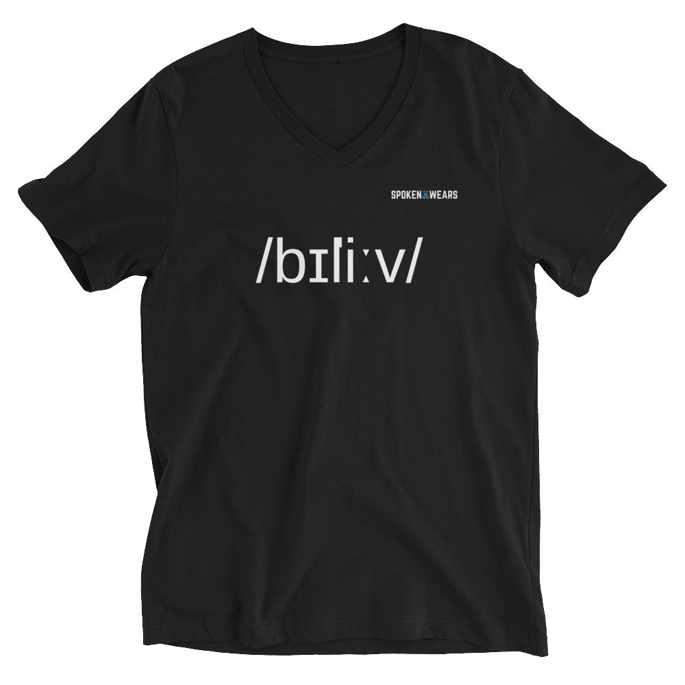 Phonetics Believe - Short Sleeve V-Neck T-Shirt