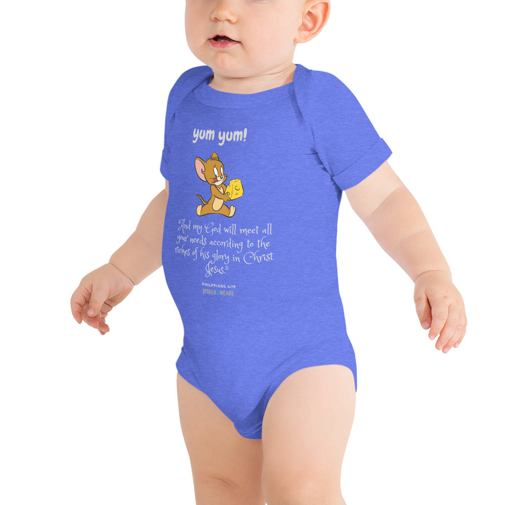 Yum yum - The Lord supplies - NEEDS MET BABY Bodysuit t-shirt