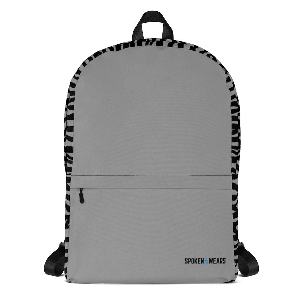 Backpack with Message Inside- Zebra Grey  - Arise and Shine